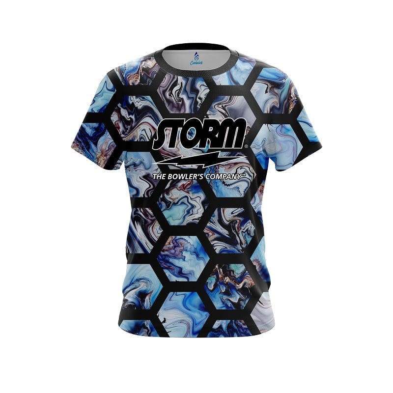 CoolWick Storm Marble Blue Bowling Jersey 
