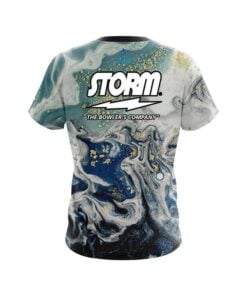 Alternative view of Storm Marbleized Ripple Pattern CoolWick Bowling Jersey