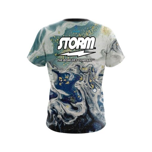 Storm Marbleized Ripple Pattern CoolWick Bowling Jersey - Image 2