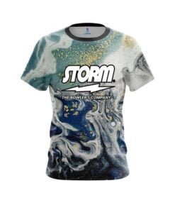 Storm Marbleized Ripple Pattern CoolWick Bowling Jersey