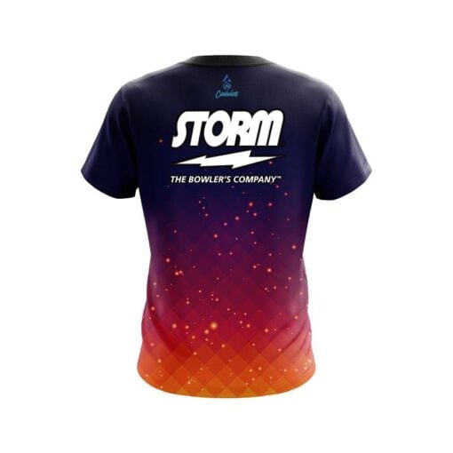 Storm Orange And Pink Fire Sparks CoolWick Bowling Jersey - Image 2