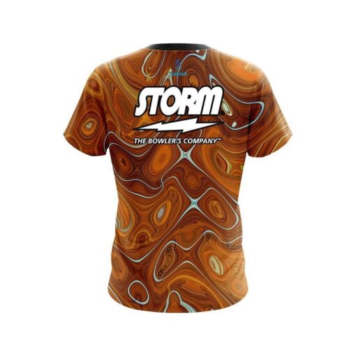 Storm Psychedelic Orange Flow CoolWick Bowling Jersey - Image 2