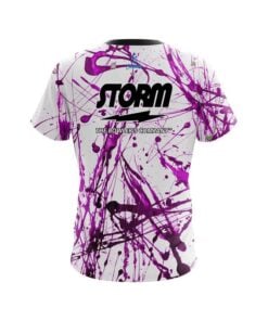 Alternative view of Storm Purple Paint Splash CoolWick Bowling Jersey