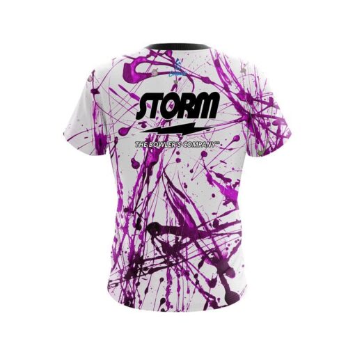 Storm Purple Paint Splash CoolWick Bowling Jersey - Image 2