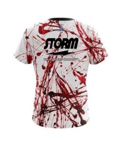 Alternative view of Storm Red Paint Splash CoolWick Bowling Jersey