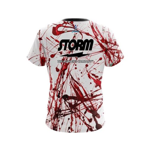 Storm Red Paint Splash CoolWick Bowling Jersey - Image 2