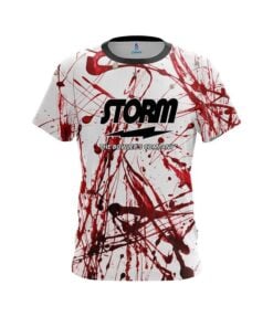 Storm Red Paint Splash CoolWick Bowling Jersey