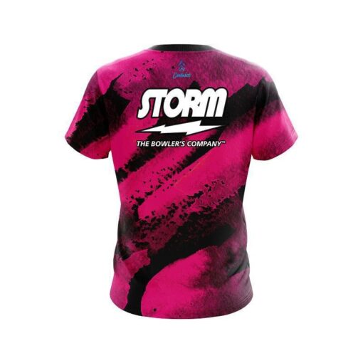 Storm Solid Pink Grunge CoolWick Bowling Jersey - Image 2