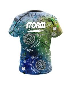 Alternative view of Storm Watercolor Floral Art CoolWick Bowling Jersey