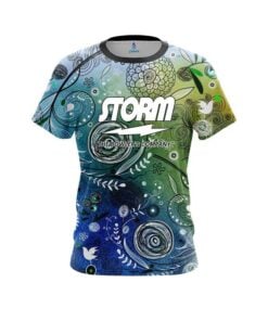 Storm Watercolor Floral Art CoolWick Bowling Jersey
