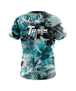 Alternative view of Track Aqua Tropical Leafs Effect CoolWick Bowling Jersey
