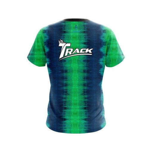 Track Blue And Green Tie Dye CoolWick Bowling Jersey - Image 2