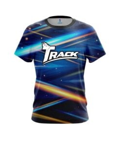 Track Blue Futuristic Rays CoolWick Bowling Jersey