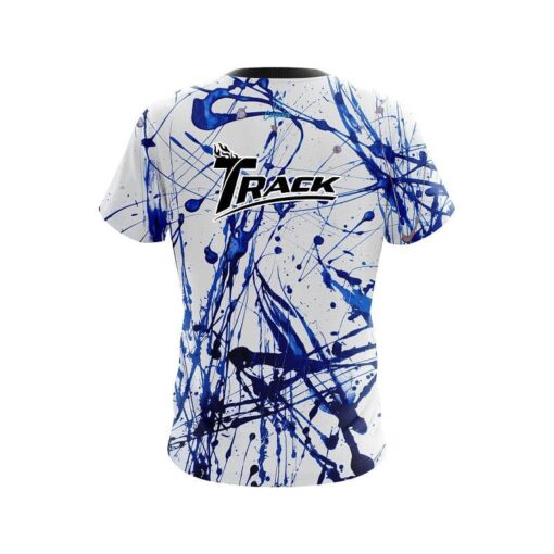 Track Blue Paint Splash CoolWick Bowling Jersey - Image 2