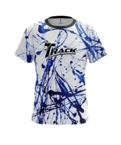 Track Blue Paint Splash CoolWick Bowling Jersey