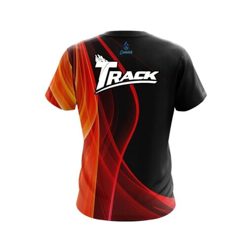 Track Deep Orange Curve CoolWick Bowling Jersey - Image 2