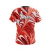 Track Deep Red And White Liquid Swirls CoolWick Bowling Jersey - Image 2