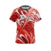 Track Deep Red And White Liquid Swirls CoolWick Bowling Jersey