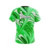 Track Green And White Liquid Swirls CoolWick Bowling Jersey - Image 2