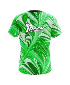 Alternative view of Track Green And White Liquid Swirls CoolWick Bowling Jersey