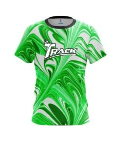 Track Green And White Liquid Swirls CoolWick Bowling Jersey