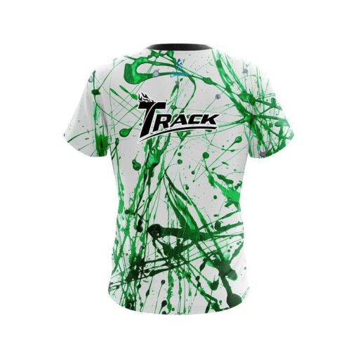 Track Green Paint Splash CoolWick Bowling Jersey - Image 2