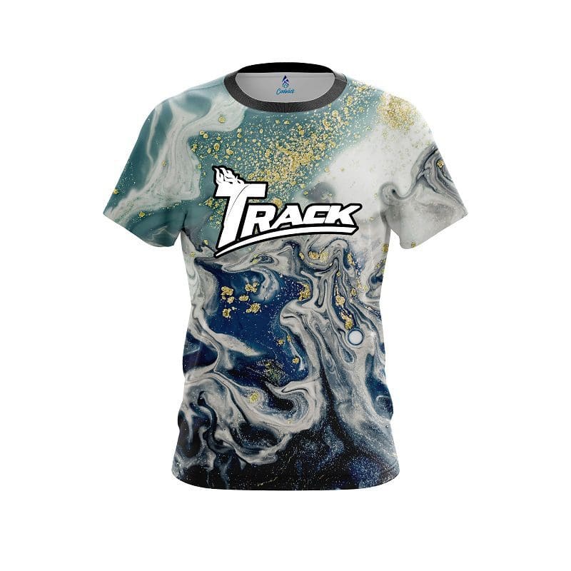Track Marbleized Ripple Pattern CoolWick Bowling Jersey