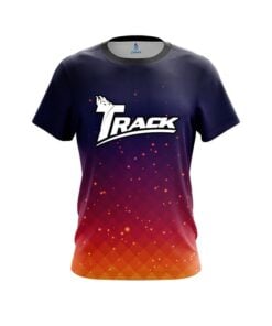 Track Orange And Pink Fire Sparks CoolWick Bowling Jersey