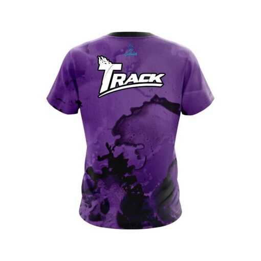 Track Purple Graffiti Grunge CoolWick Bowling Jersey - Image 2