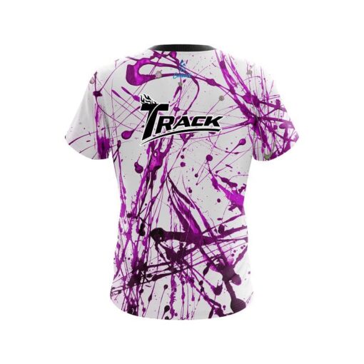 Track Purple Paint Splash CoolWick Bowling Jersey - Image 2