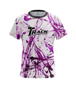 Track Purple Paint Splash CoolWick Bowling Jersey
