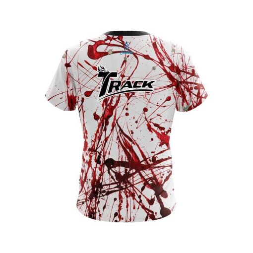 Track Red Paint Splash CoolWick Bowling Jersey - Image 2