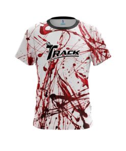 Track Red Paint Splash CoolWick Bowling Jersey