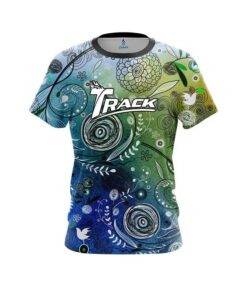 Track Watercolor Floral Art CoolWick Bowling Jersey