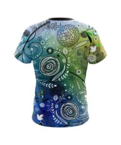 Alternative view of Plain Watercolor Floral Art CoolWick Bowling Jersey