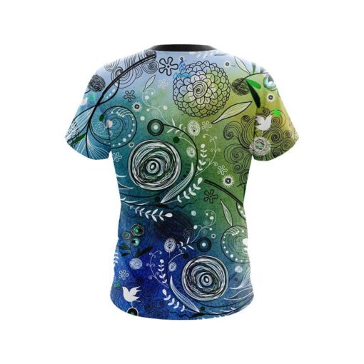 Plain Watercolor Floral Art CoolWick Bowling Jersey - Image 2