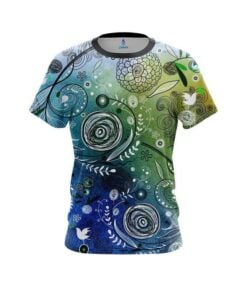 Plain Watercolor Floral Art CoolWick Bowling Jersey