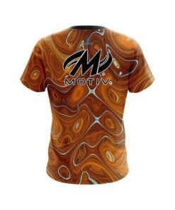Alternative view of Motiv Psychedelic Orange Flow CoolWick Bowling Jersey