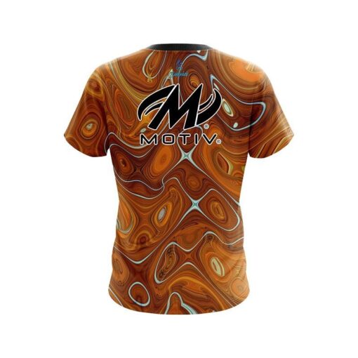 Motiv Psychedelic Orange Flow CoolWick Bowling Jersey - Image 2