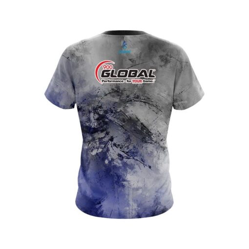 900 Global Blue And Grey Canvas CoolWick Bowling Jersey - Image 2