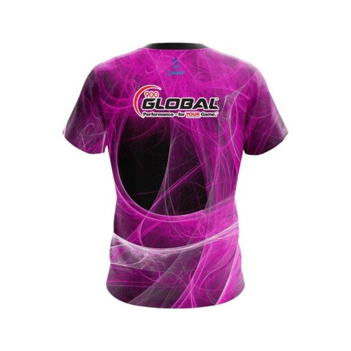 900 Global Energy Swirls Pink CoolWick Bowling Jersey - Image 2