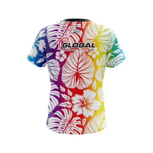 900 Global Hawaiian Tropical Leafs CoolWick Bowling Jersey - Image 2