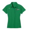 900 Global Lucky Green Nike Ladies Coolwick Embroidery Dri-Fit Sport Swoosh Pique Polo