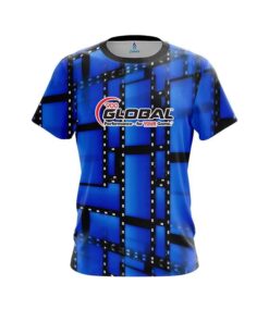 900 Global Movie Reel Blue CoolWick Bowling Jersey