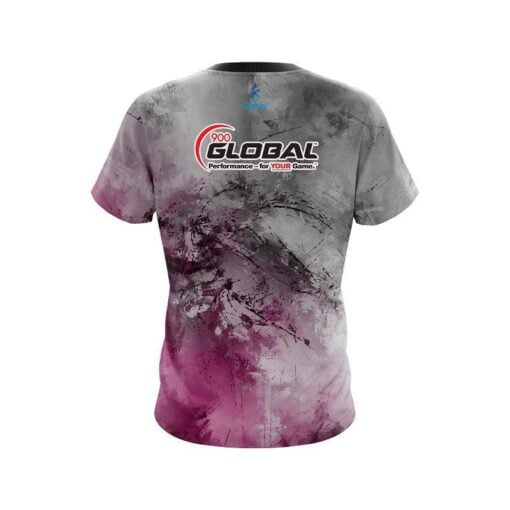 900 Global Pink And Grey Canvas CoolWick Bowling Jersey - Image 2