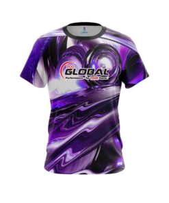 900 Global Purple Futuristic Plasma Waves CoolWick Bowling Jersey