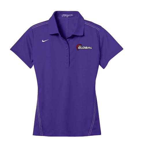900 Global Purple Nike Ladies Coolwick Embroidery Dri-Fit Sport Swoosh Pique Polo