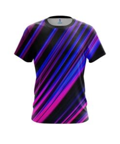 Plain Blue And Pink Digital Stripe CoolWick Bowling Jersey