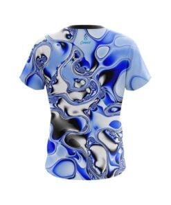 Alternative view of Plain Blue And White Liquid Canvas CoolWick Bowling Jersey