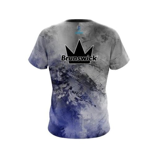 Brunswick Blue And Grey Canvas CoolWick Bowling Jersey - Image 2